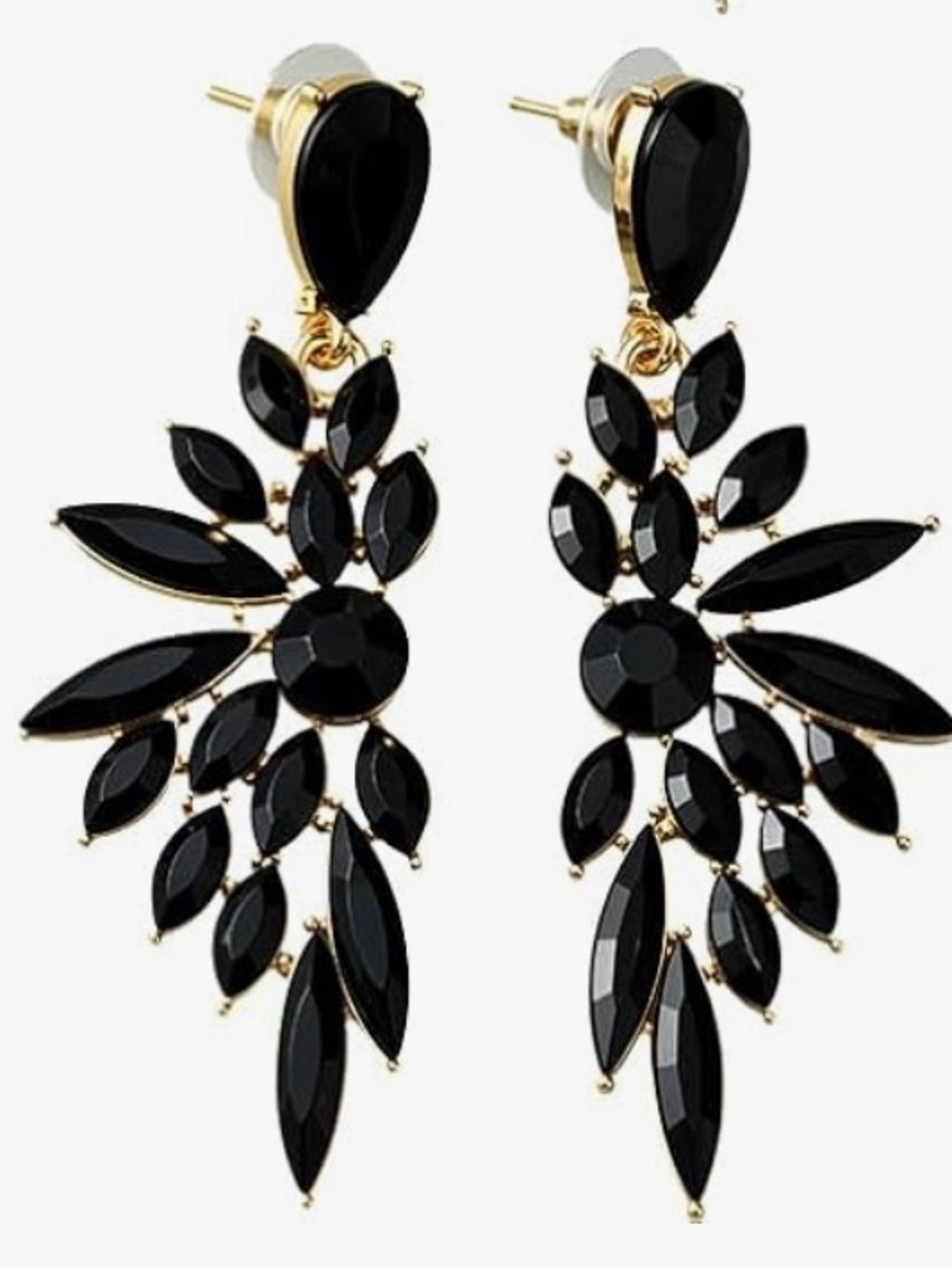 Black Rhinestone Stud Earrings*